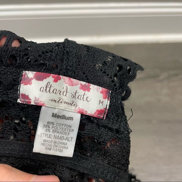Altar’d State black racerback lace crochet bralette - Picture 3 of 5
